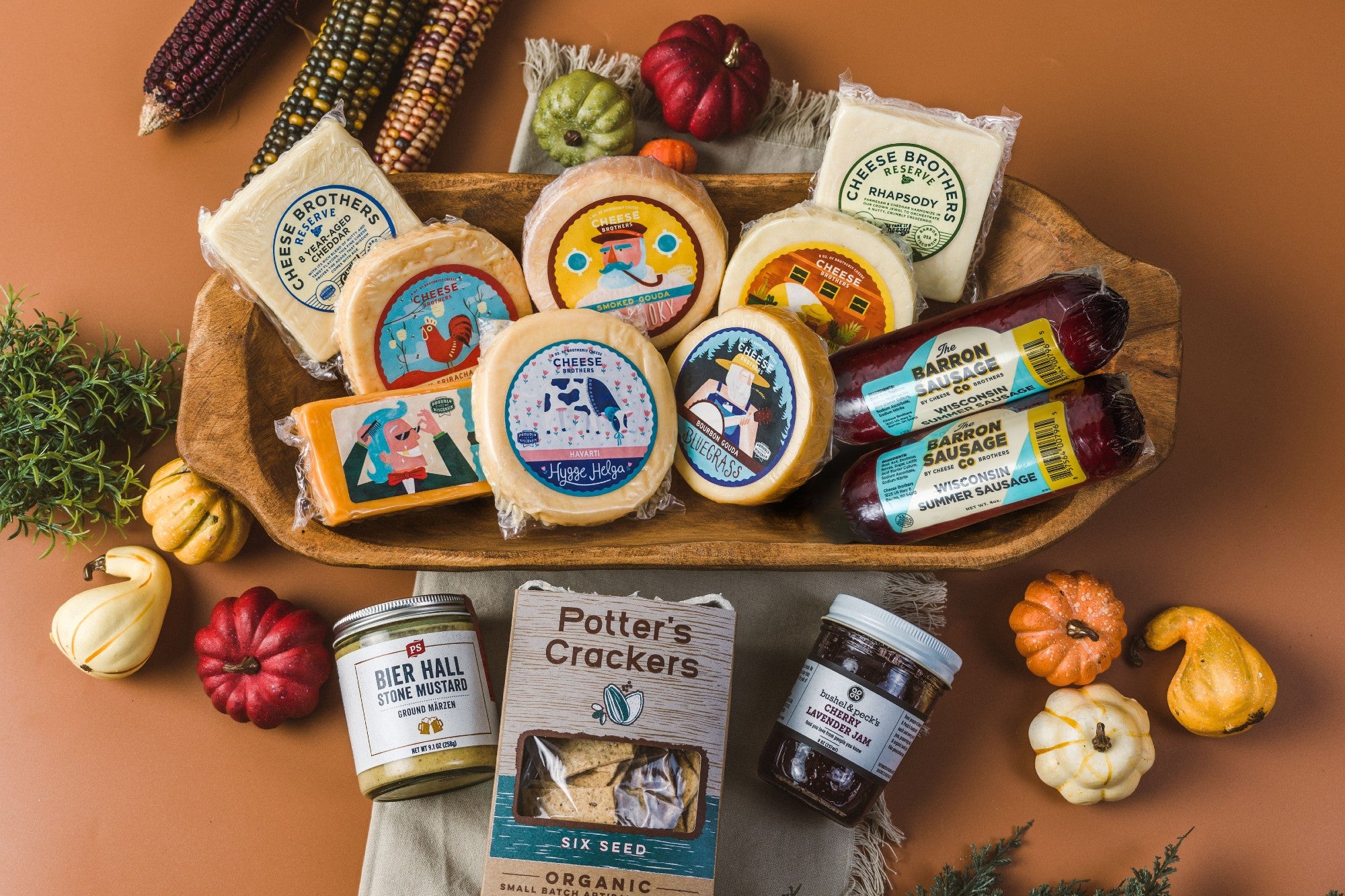 The Cheese Lover Shop Holiday Gift Box Party Of 12, Cheese Platter With 7 Gourmet Cheeses With 4 Accompaniments Cheese Sampler Gift Set
