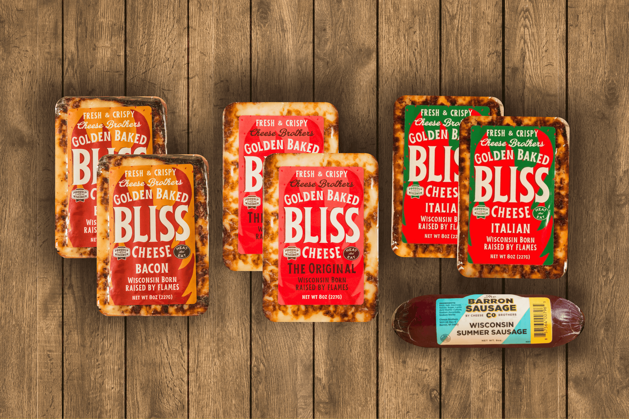 Golden Baked Bliss Bundle (6 Cheeses + Summer Sausage)