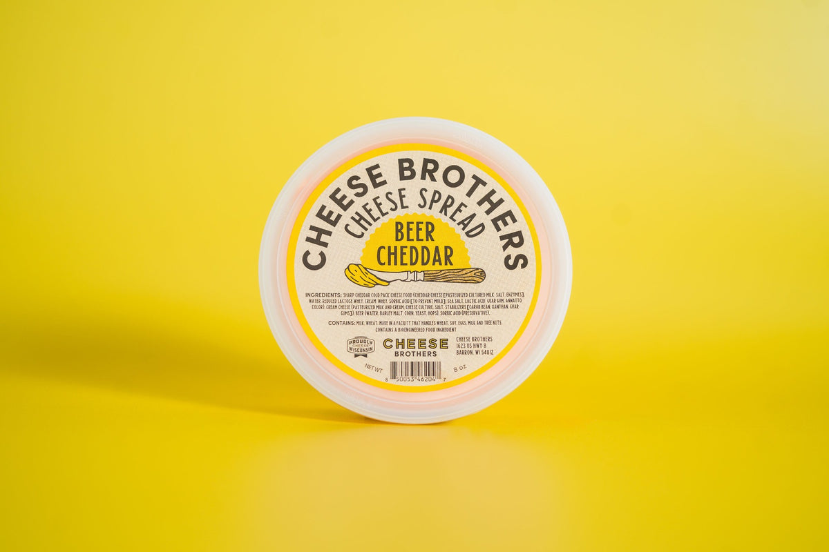 The top of the container for beer cheese spread. 