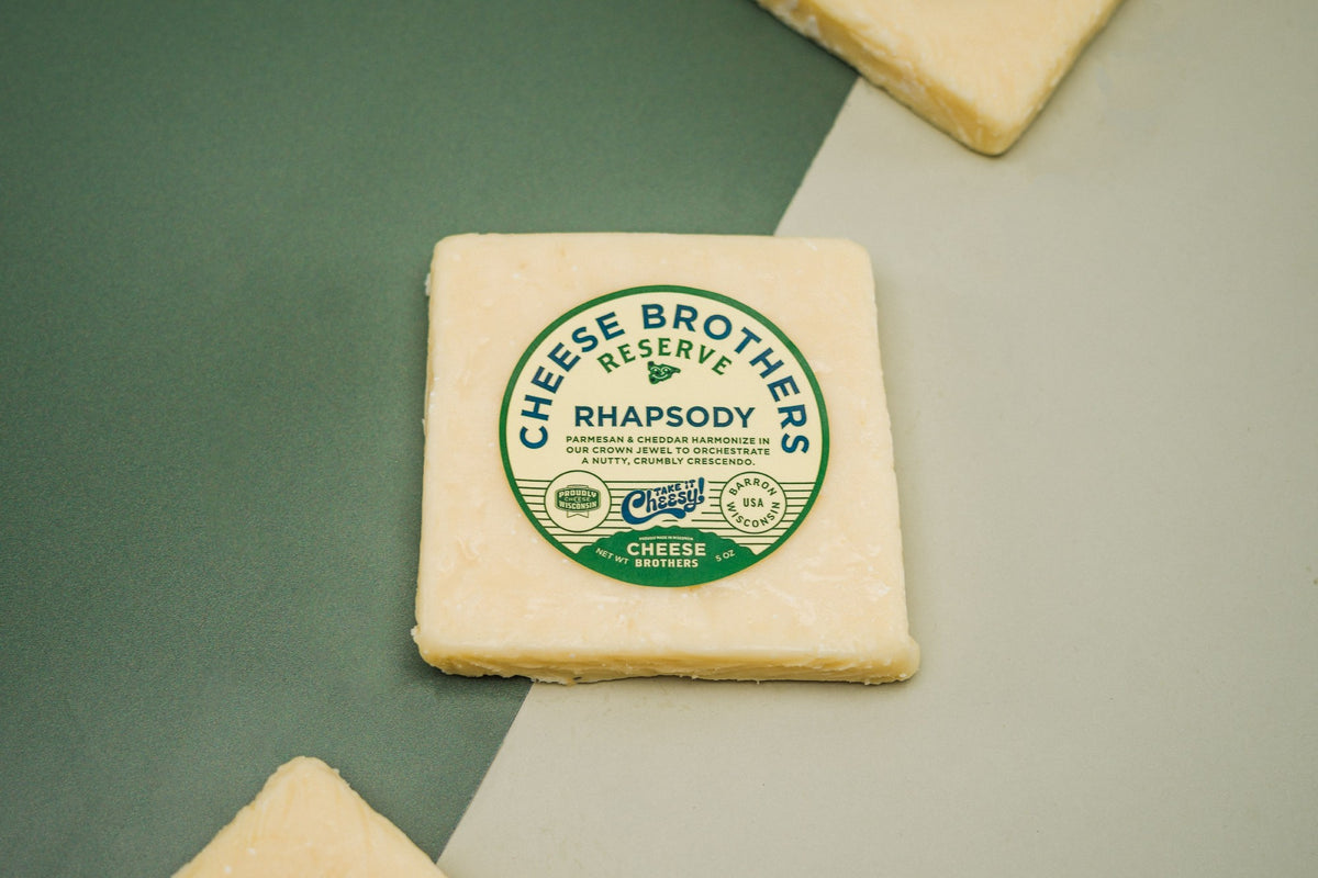 Package of Rhapsody  parmesan and cheddar cheese blend. 