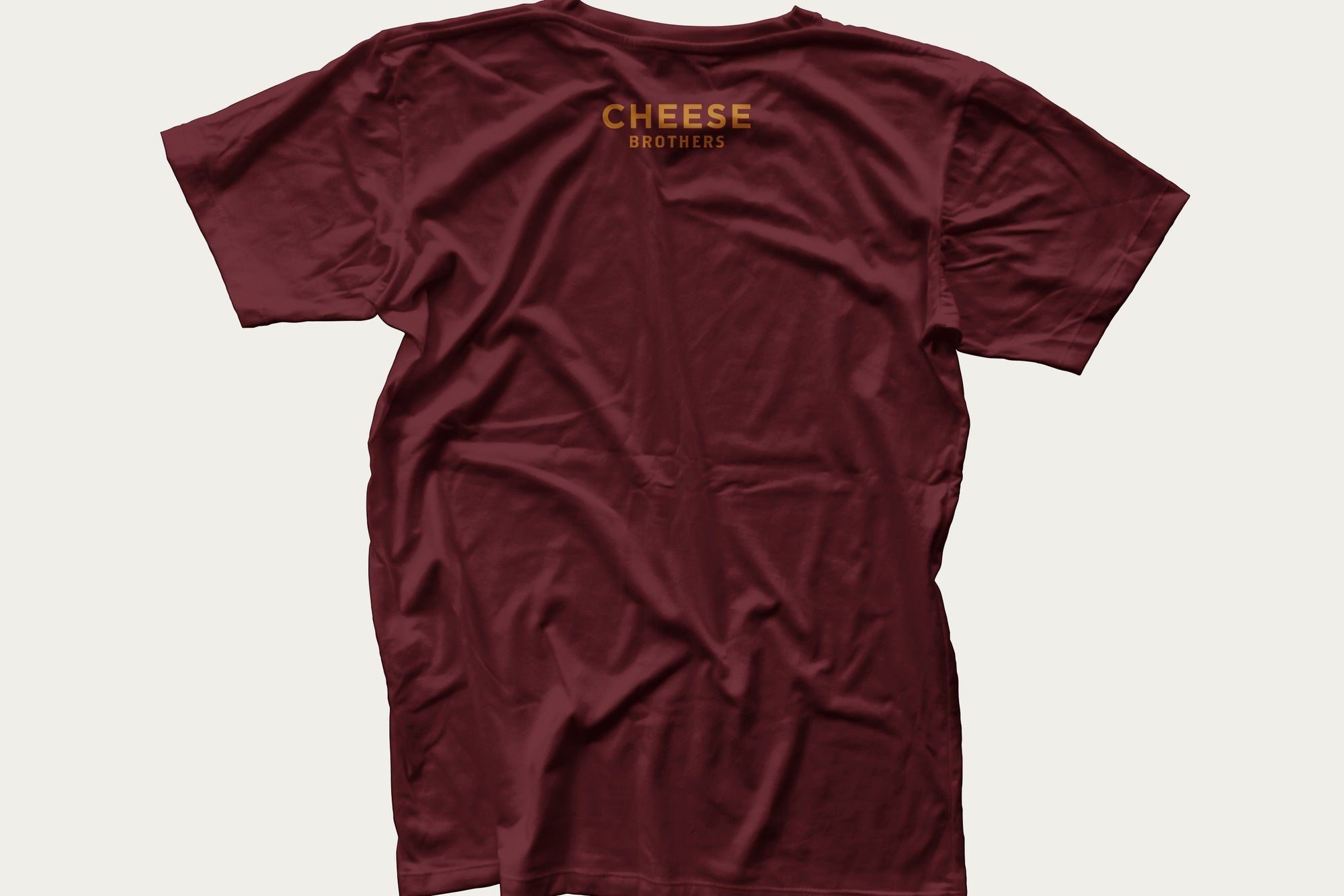 Red Cheese Bros Cheese Mongers t-shirt.