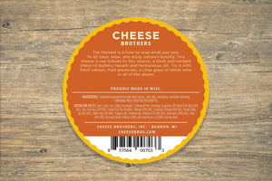 Back label for Cheese Brothers Harvest dill havarti cheese. 
